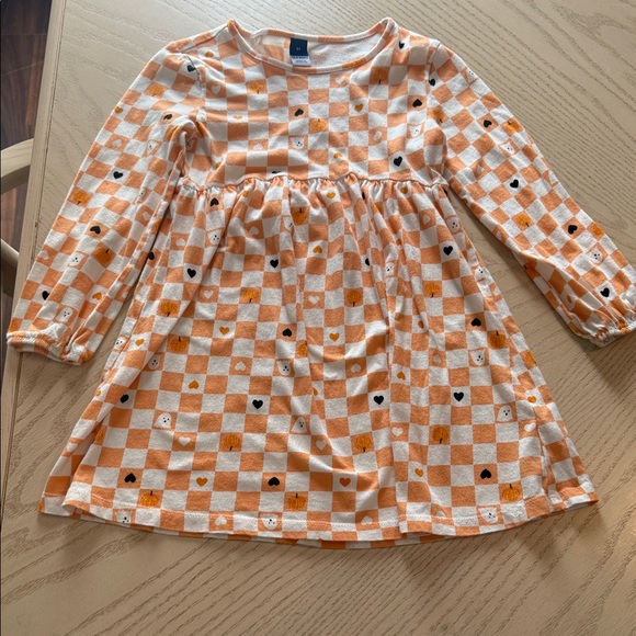 Old Navy Other - Old Navy Orange and White Checkerboard Heart Dress